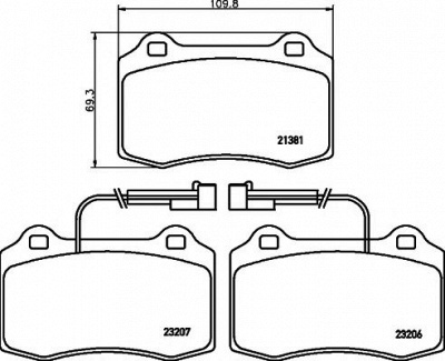 HELLA PAGID 8db355018421 -  Комплект тормозных колодок, дисковый тормоз